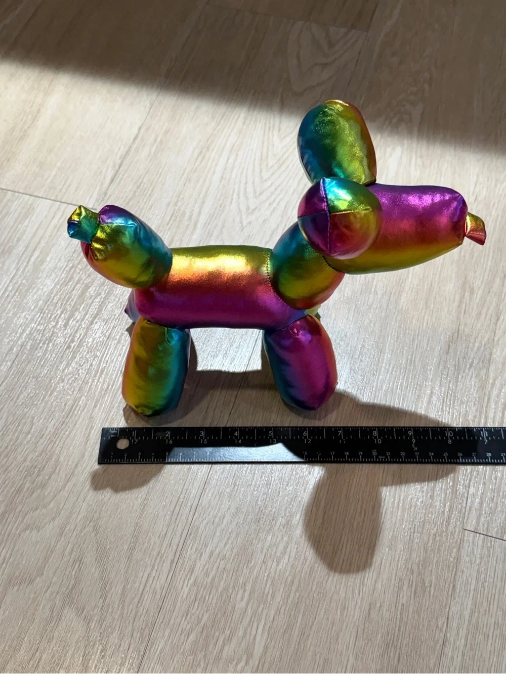 Rainbow Iridescent Balloon Dog Stuffy Plush 9 inch Balloonimals Stuffed Animal